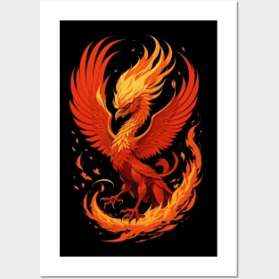 Red Flame Phoenix Posters and Art